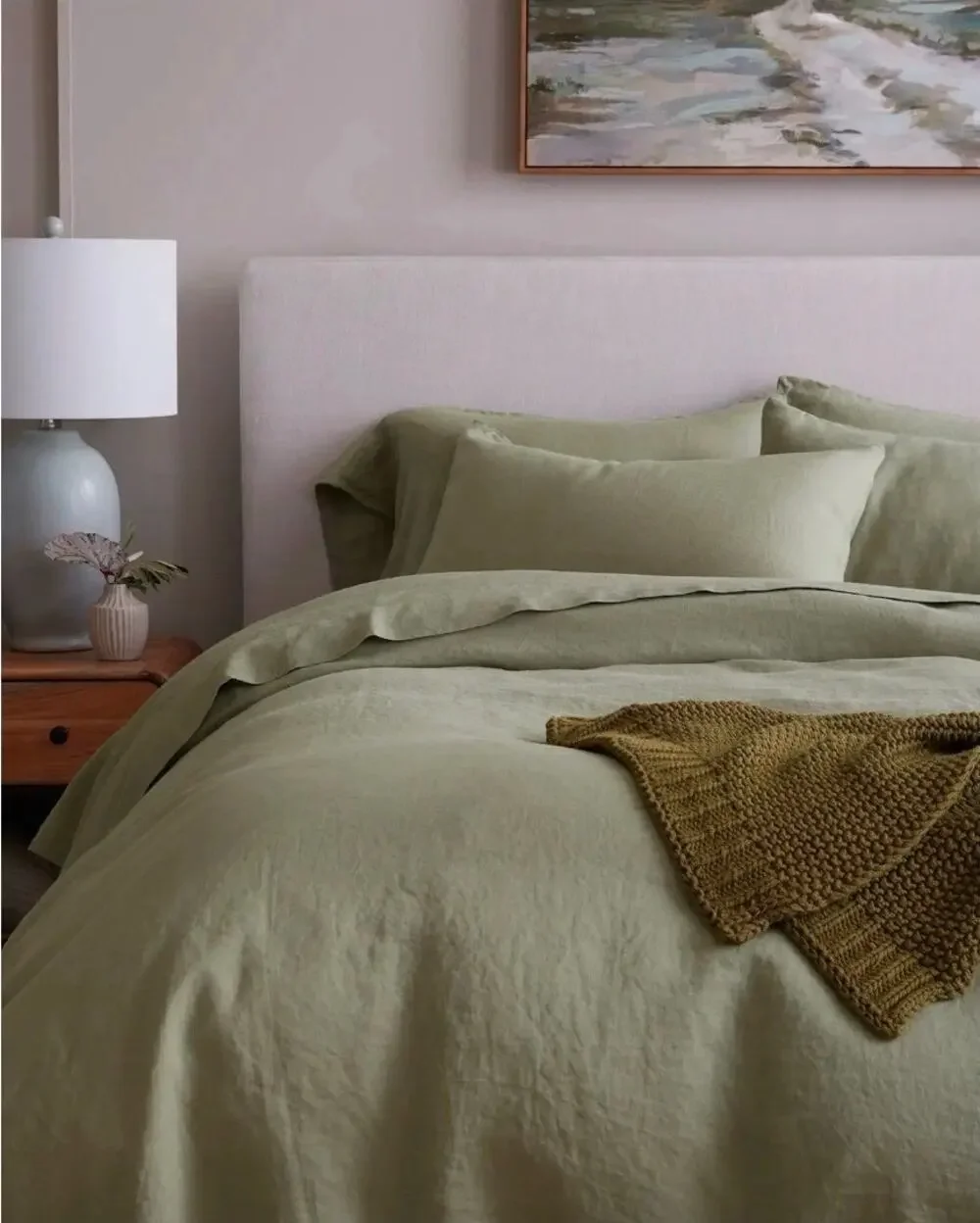New Quince 100% European Flax Linen Full Duvet 3Pc Set Willowleaf $194 MSRP